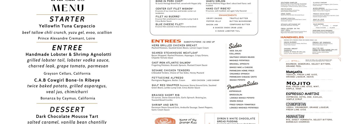 All Steak Restaurant Menu