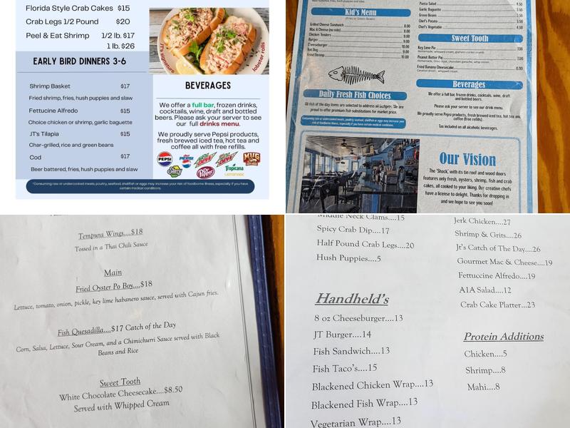 JT's Seafood Shack Menu