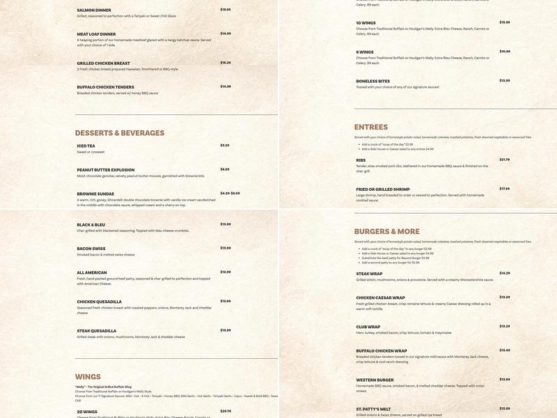 Houligan's Palm Coast Menu