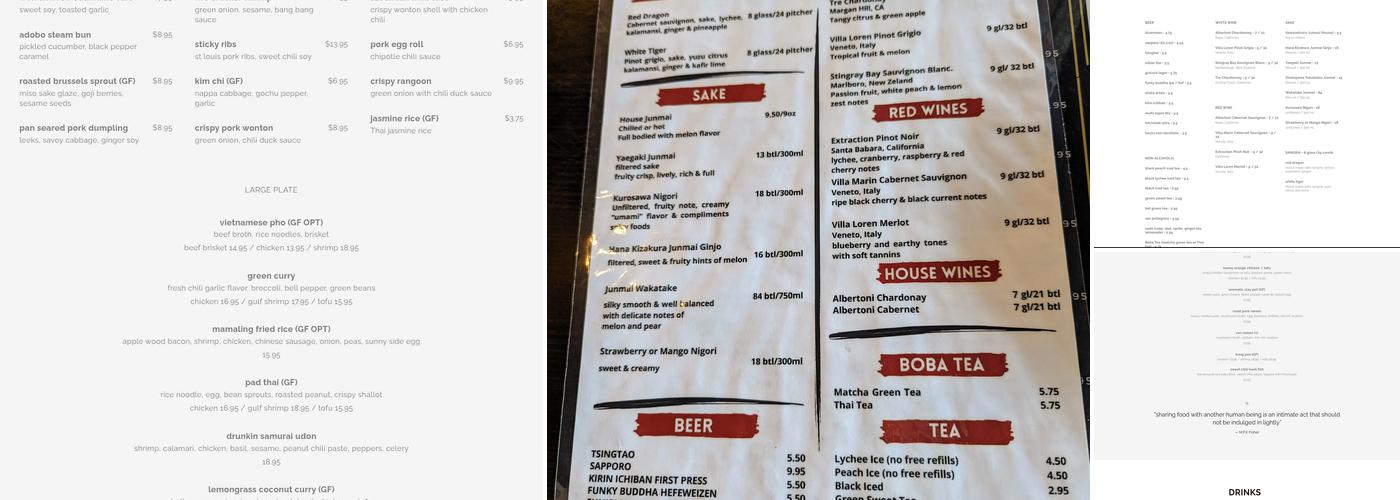 Mamaling Asian Street Food Menu