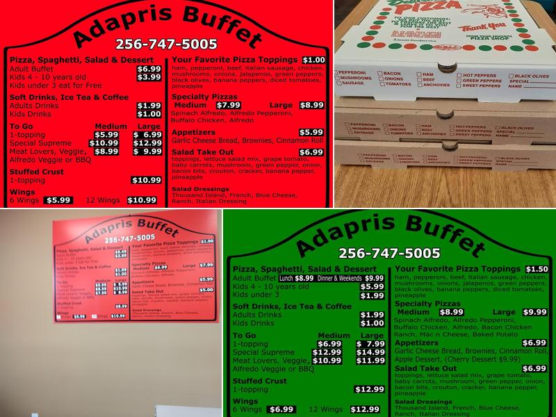 Adapris Pizza Buffet Menu