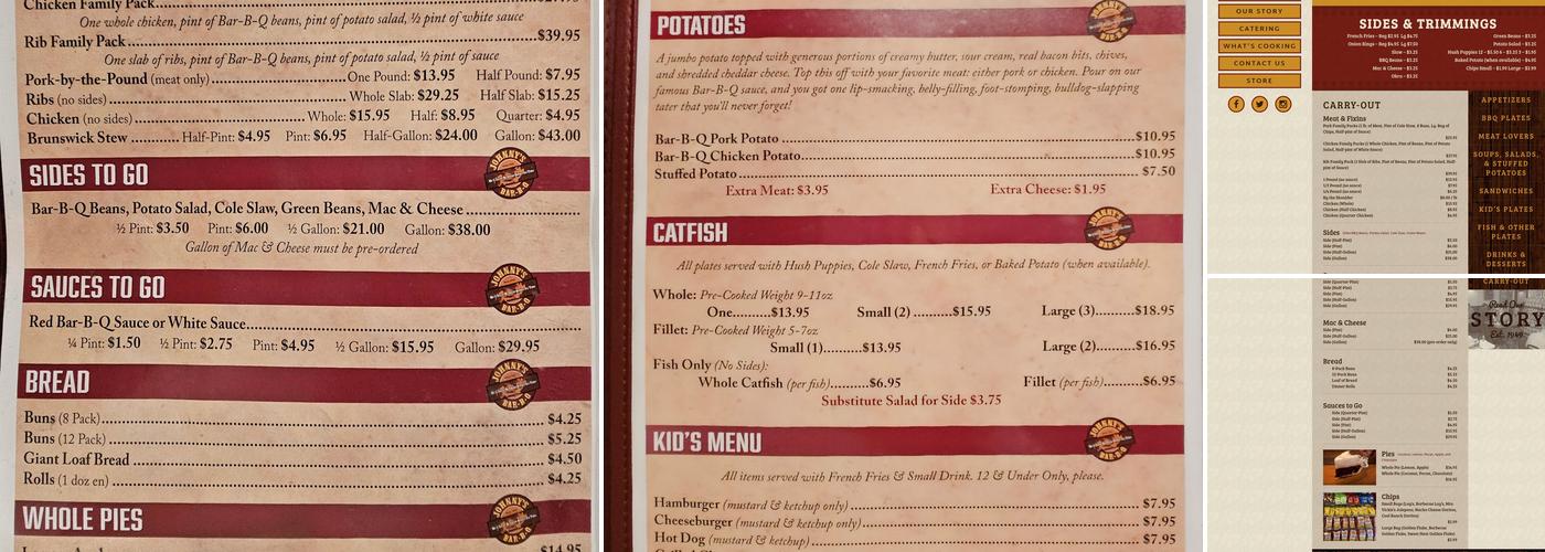 Johnny's Bar-B-Q Menu