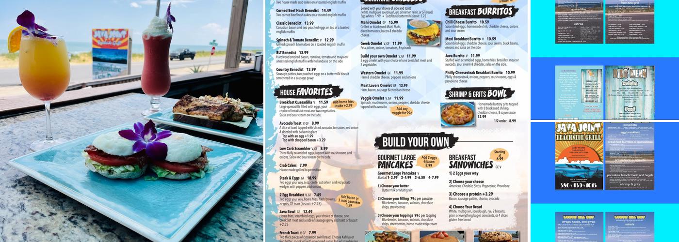 Java Joint Beachside Grill Menu