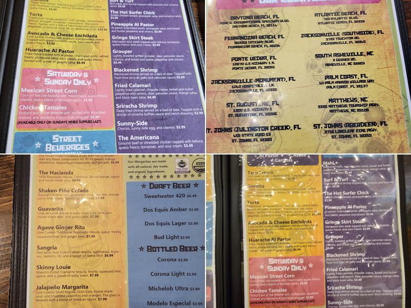 Cantina Louie (St. Augustine, FL) Menu