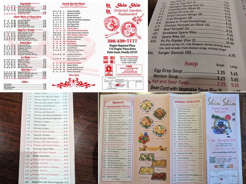 Oriental Garden Restaurant Menu