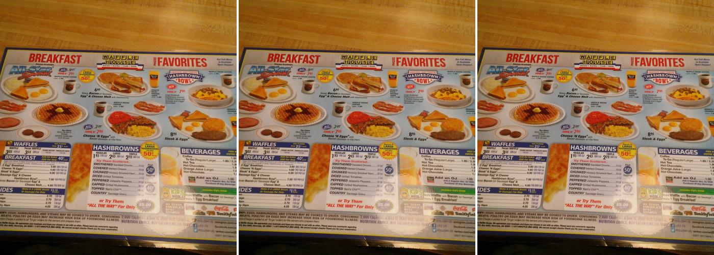 Waffle House Menu