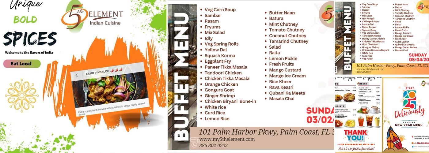 5th Element Palm Coast Menu