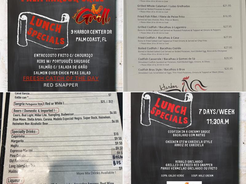 Palm Harbor Grill Menu