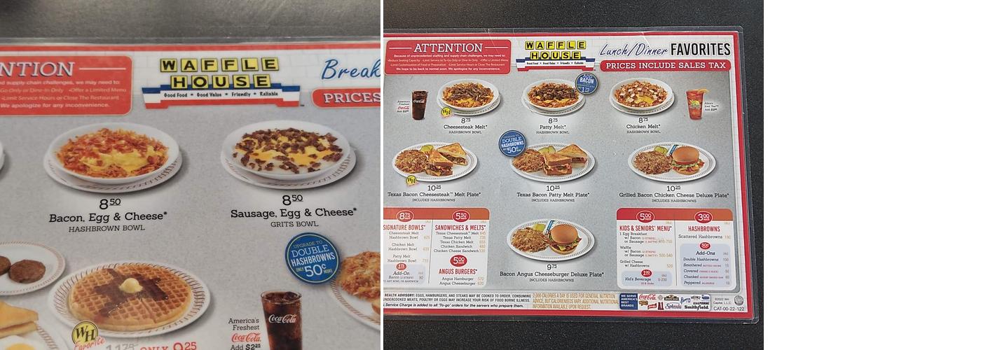 Waffle House Menu