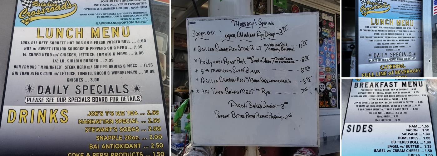 Ralphie's Crossroads Cafe Menu