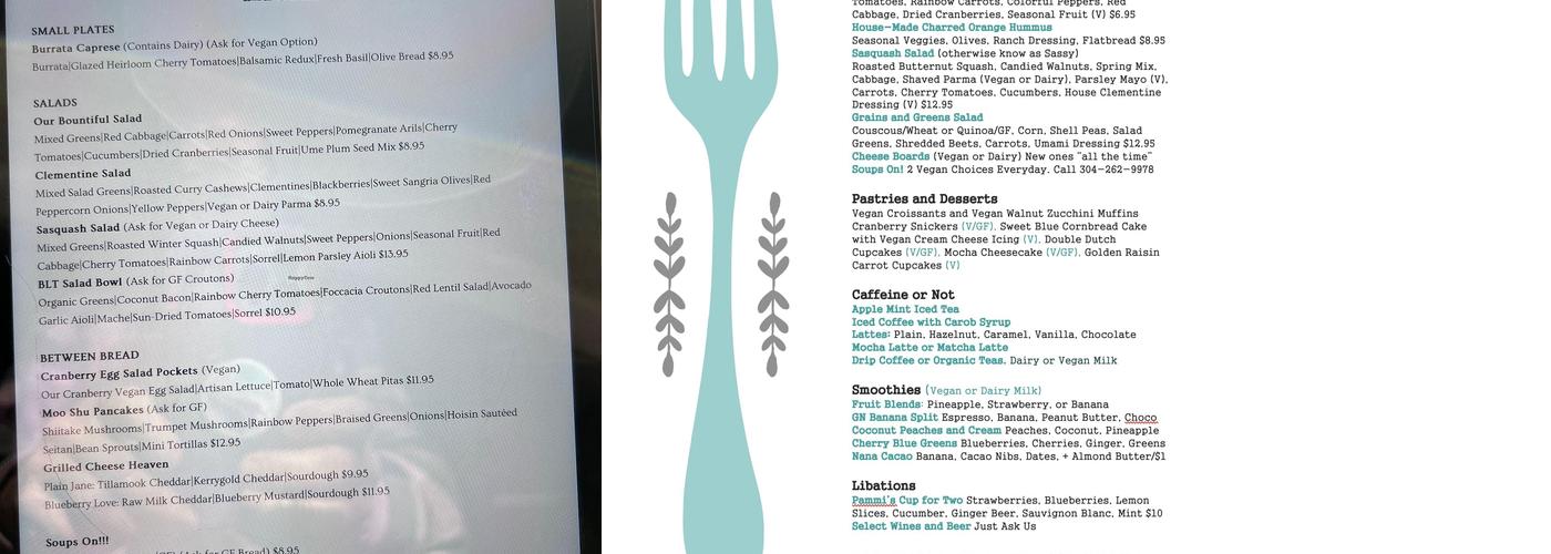 Good Natured Market & Vegetarian Cafe Menu