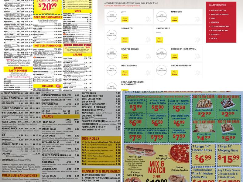Largo Pizza Menu