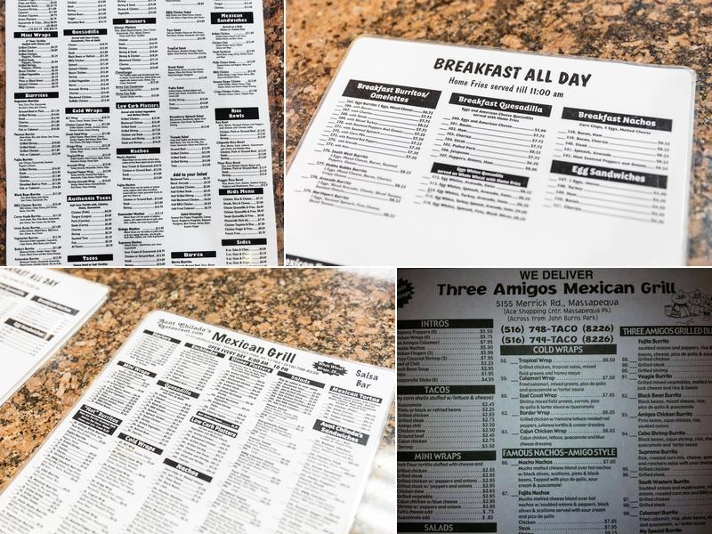 Three Amigos Fresh Mexican Grill Menu