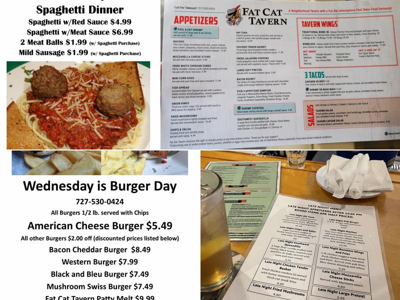 Fat Cat Tavern Inc Menu