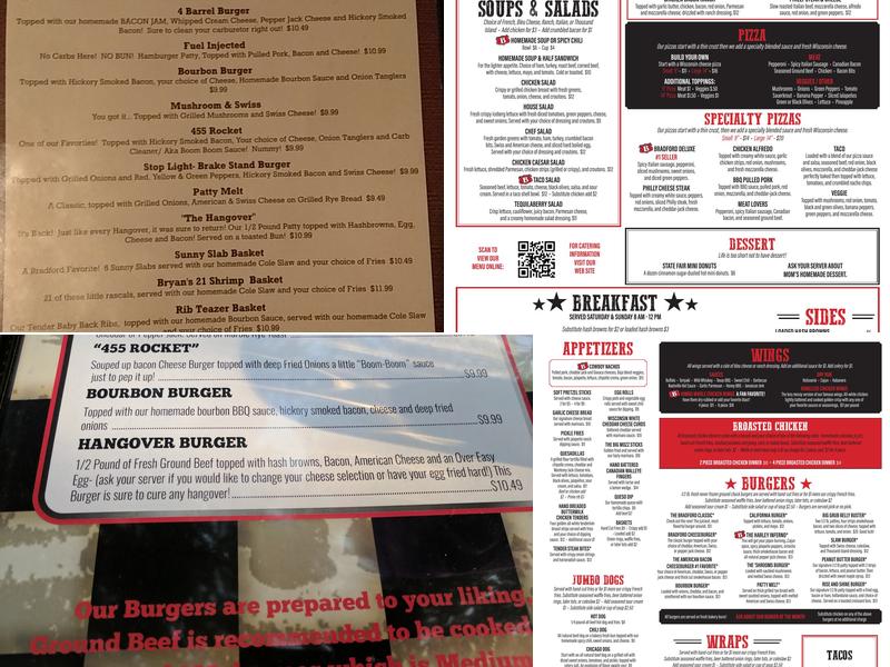 Bradford Pub & Grub Menu