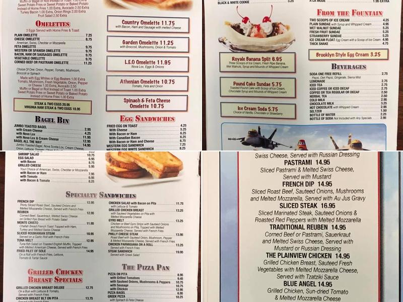 Blue Angel Diner Menu