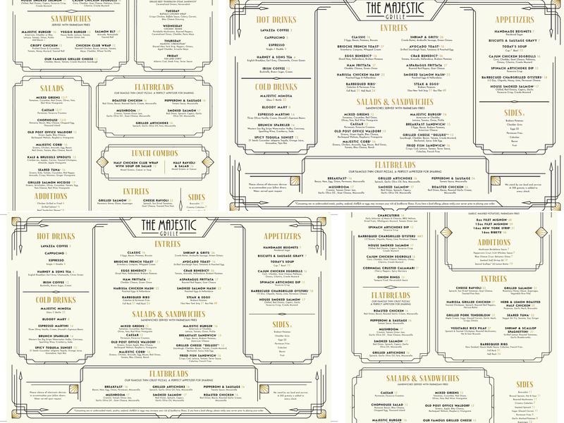 The Majestic Grille Menu