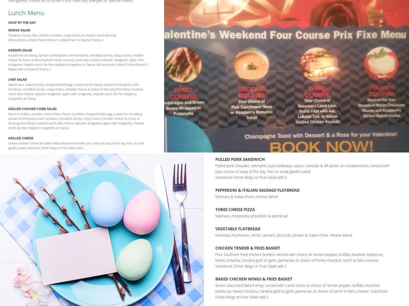 Bleu Restaurant & Lounge Menu