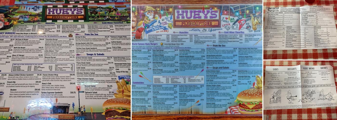 Huey's Downtown Menu
