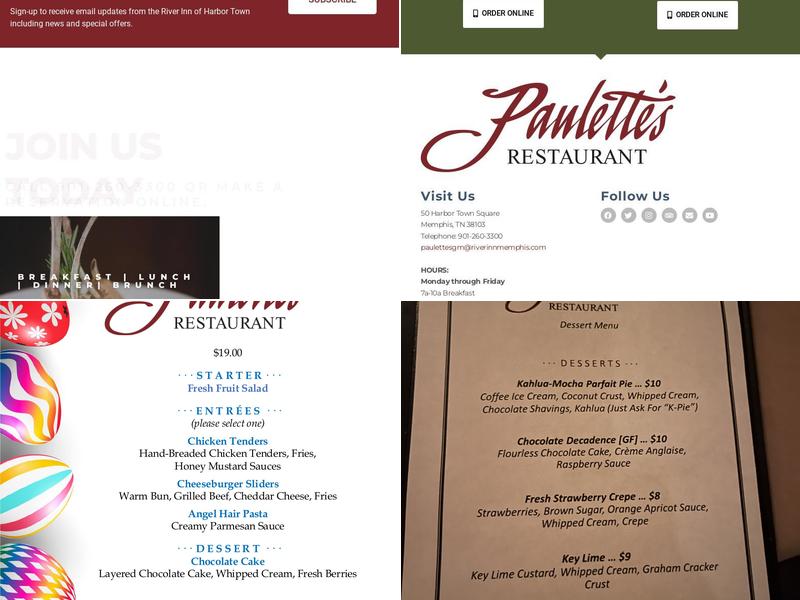 Paulette's Restaurant Menu