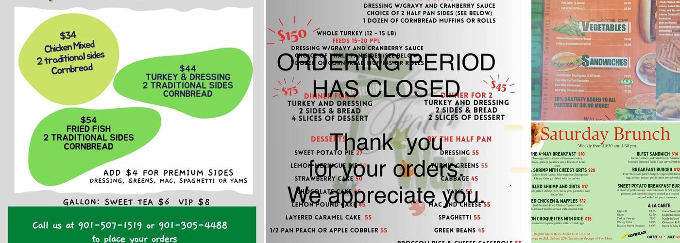 The Four Way Soul Food Restaurant Menu