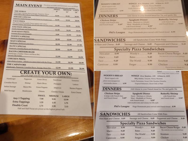 Woody's Pizza Menu