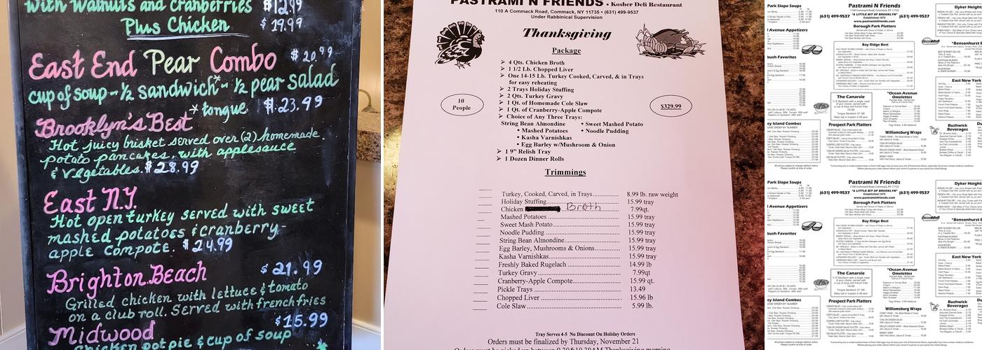 Pastrami N Friends Menu