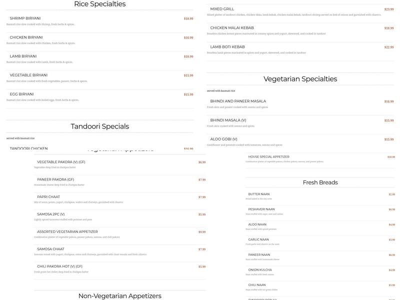 Taste of Punjab Menu