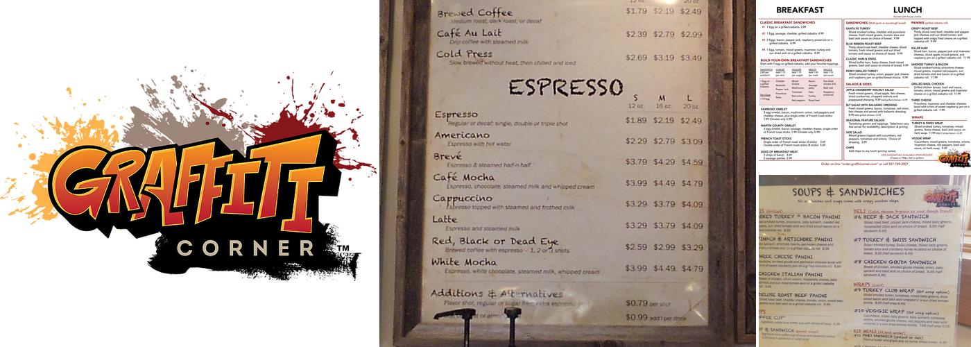 Graffiti Corner Menu