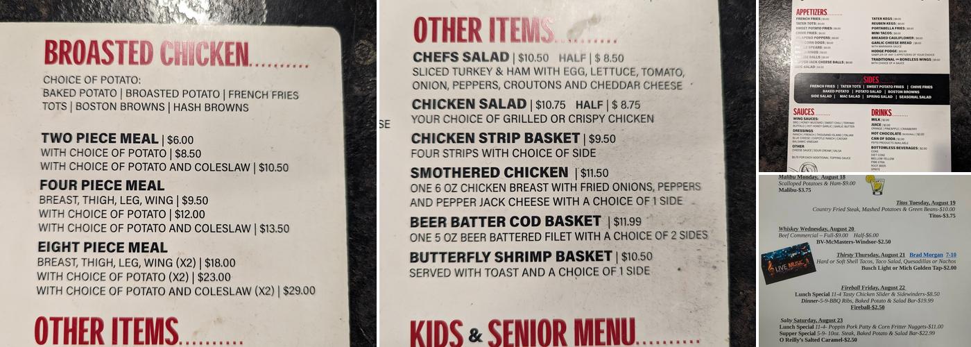 The Still Bar & Grill LLC Menu