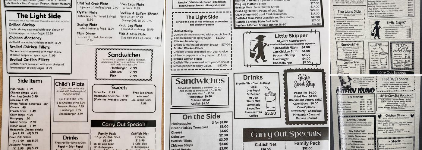 Catfish Island Menu