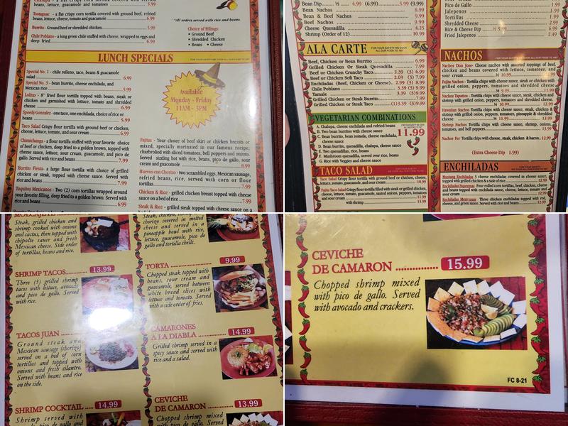 Don Jose Menu