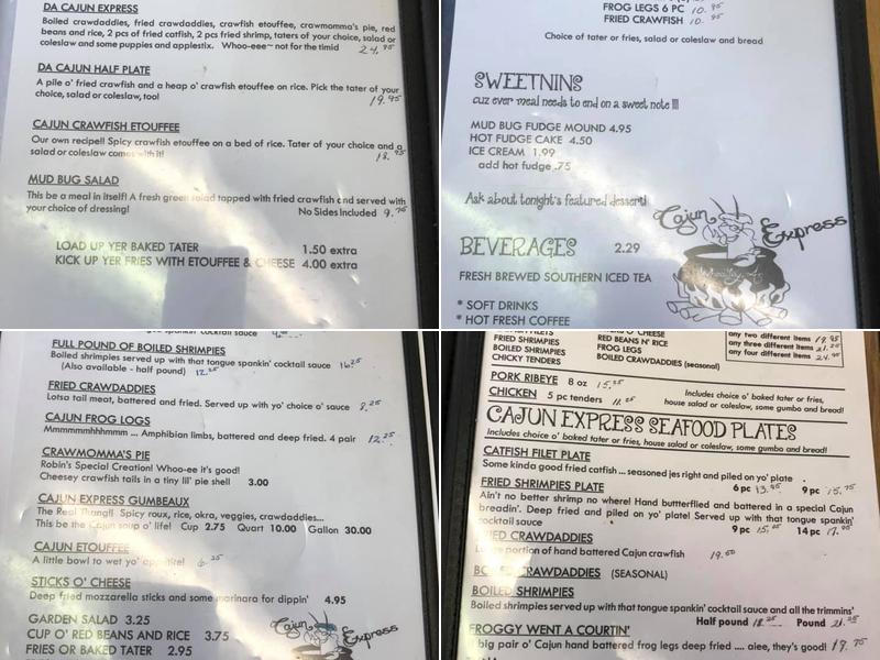 Cajun Express Menu