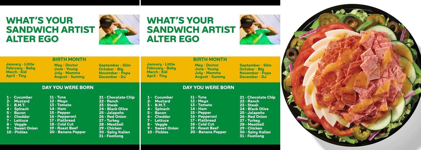 Subway Menu