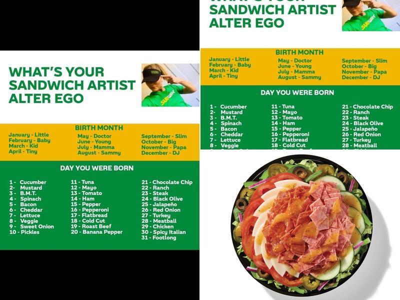 Subway Menu