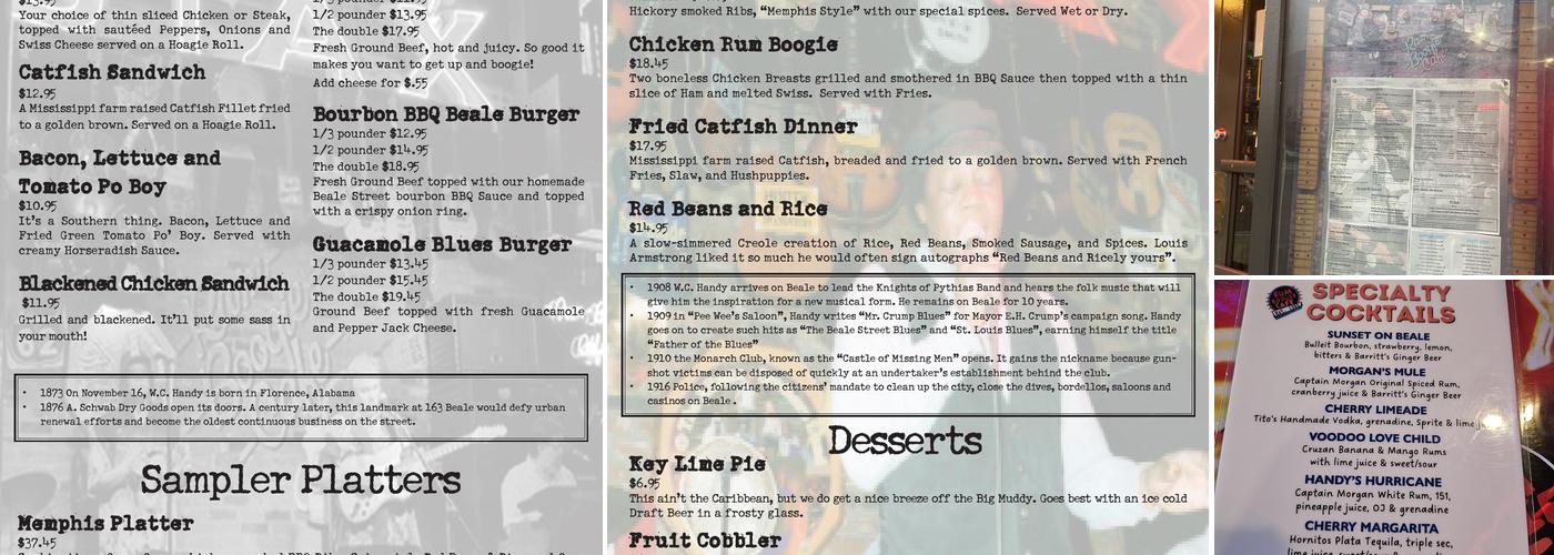 Rum Boogie Cafe Menu