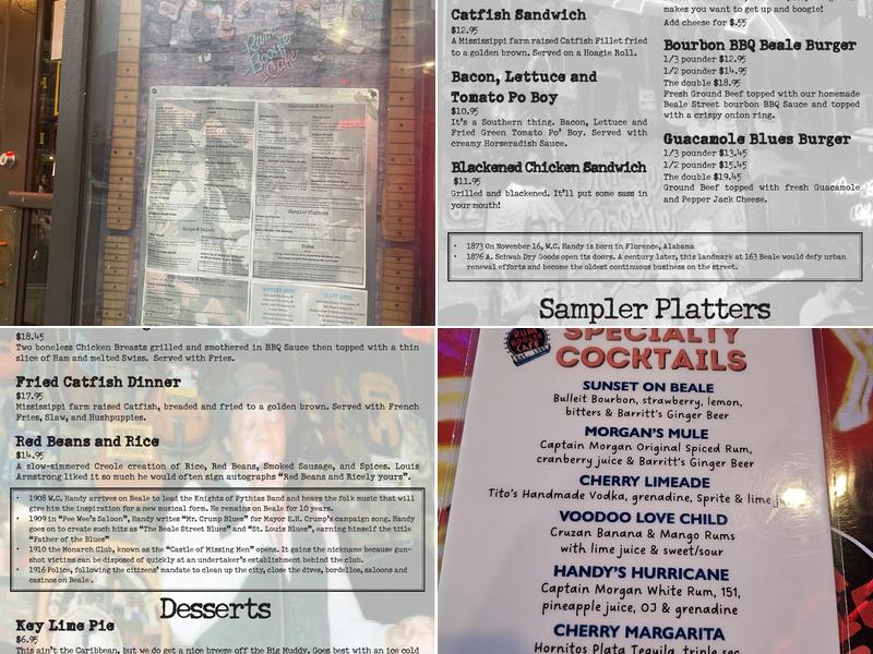 Rum Boogie Cafe Menu