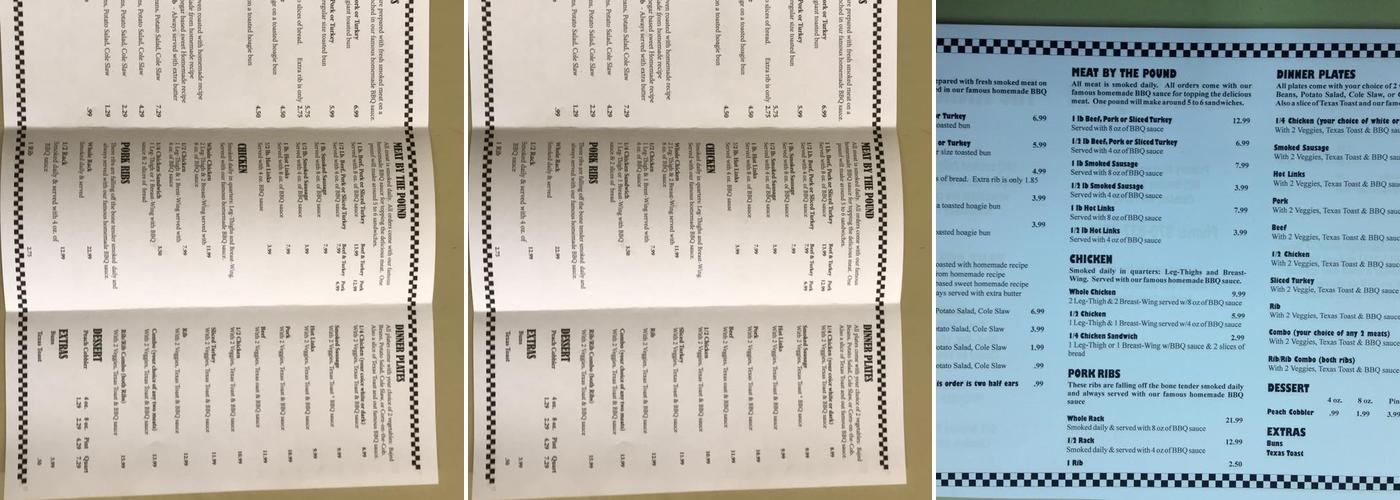 Hickory Hut Menu
