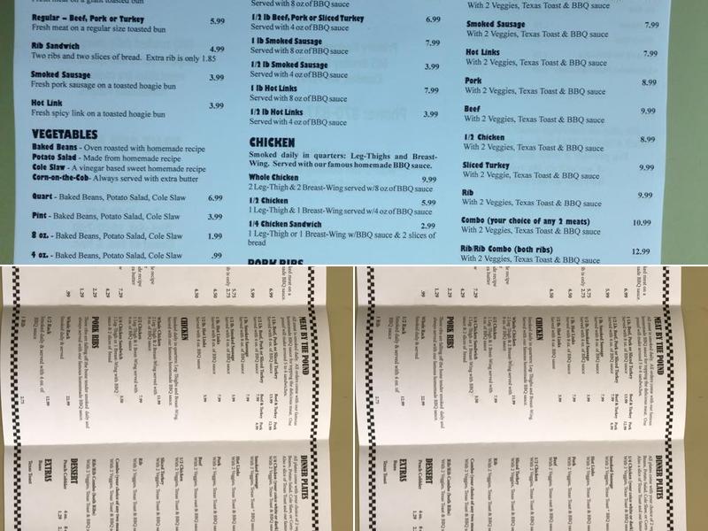 Hickory Hut Menu