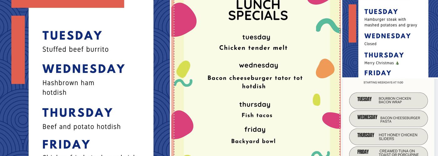 Backyard Bar & Grill Menu