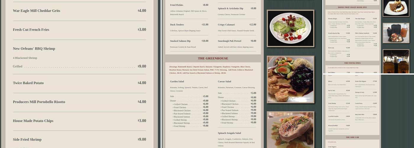 Postmasters Grill Menu