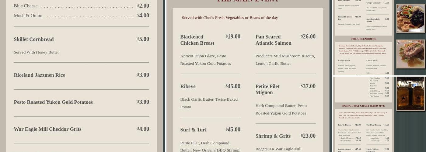 Postmasters Grill Menu