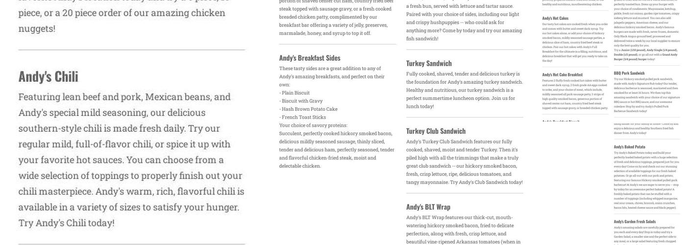 Andy's Menu