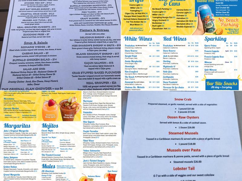 Seabreeze Island Grill Menu