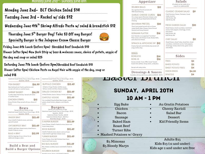 New Ulm Turner Hall Menu