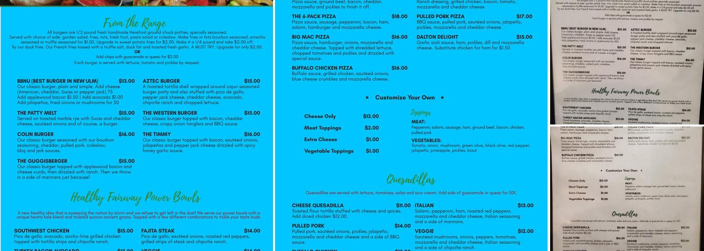 Cottonwood Grill Menu