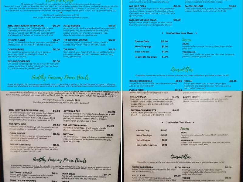 Cottonwood Grill Menu