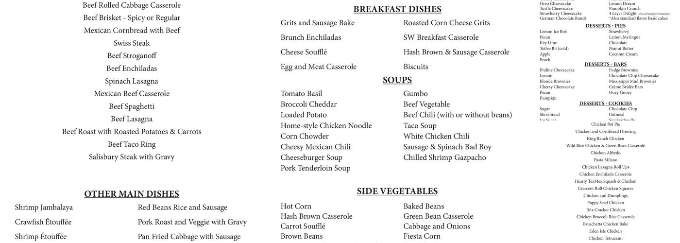 Natalie's Cafe & Catering Menu