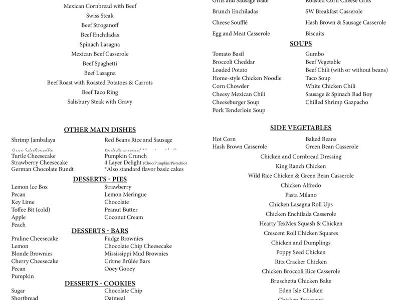 Natalie's Cafe & Catering Menu