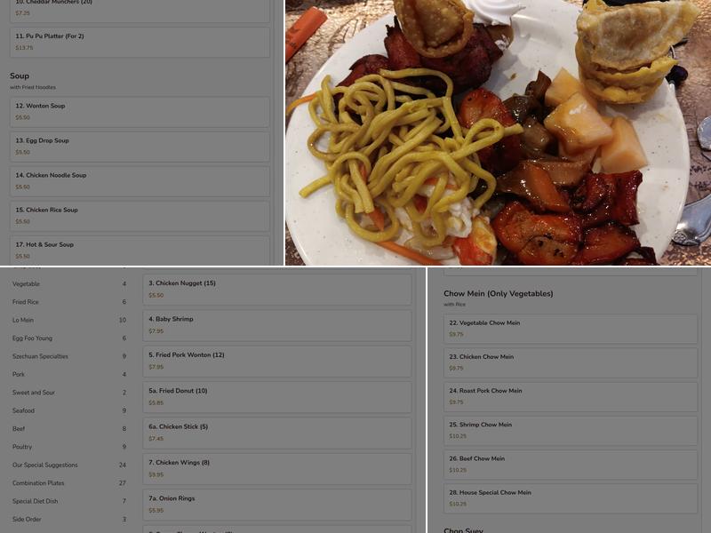 Main Jiang House Menu